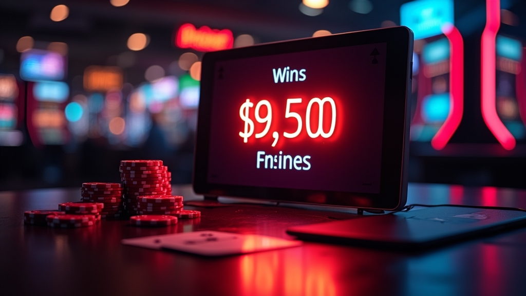 Winning bet payout displayed on a casino screen