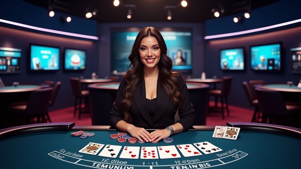 Live dealer hosting a real-time table with betting timers and camera setup