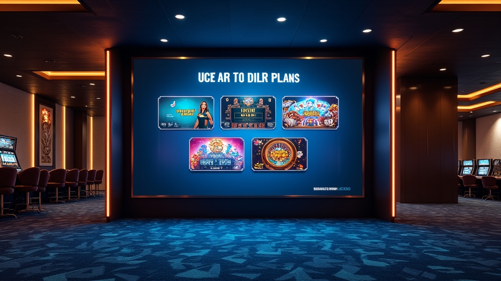 Live casino categories shown on a lobby screen with blackjack, roulette, and baccarat